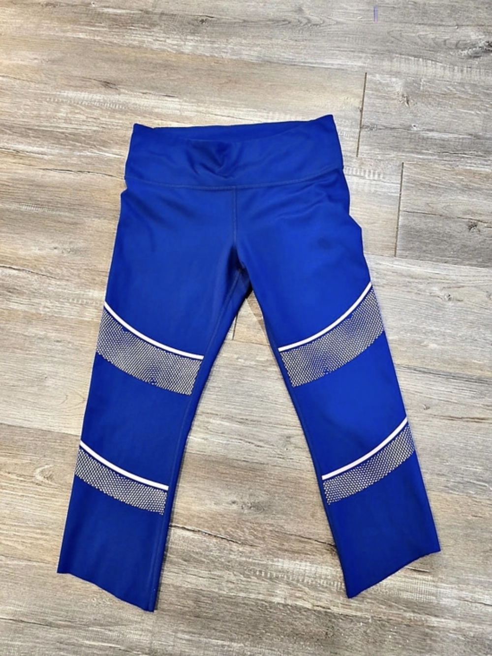 Under Armour HeatGear Mesh Panel Crop Leggings Women's Geometric Leggings Blue
